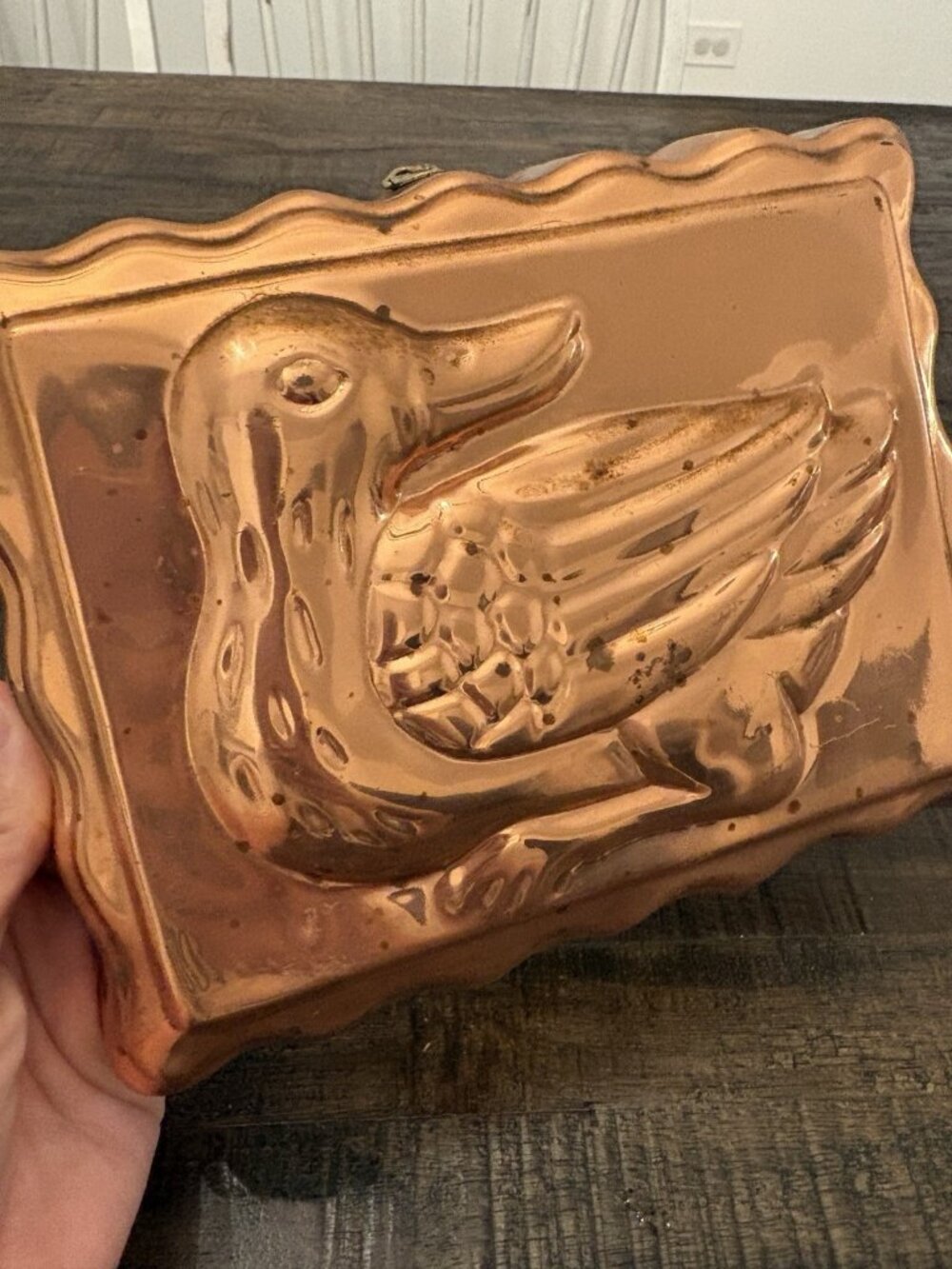 Copper Tin Lined Rectangular Duck Mold Wall Decor - Picture 5 of 8